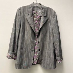 Vintage Floral-Lined Blazer